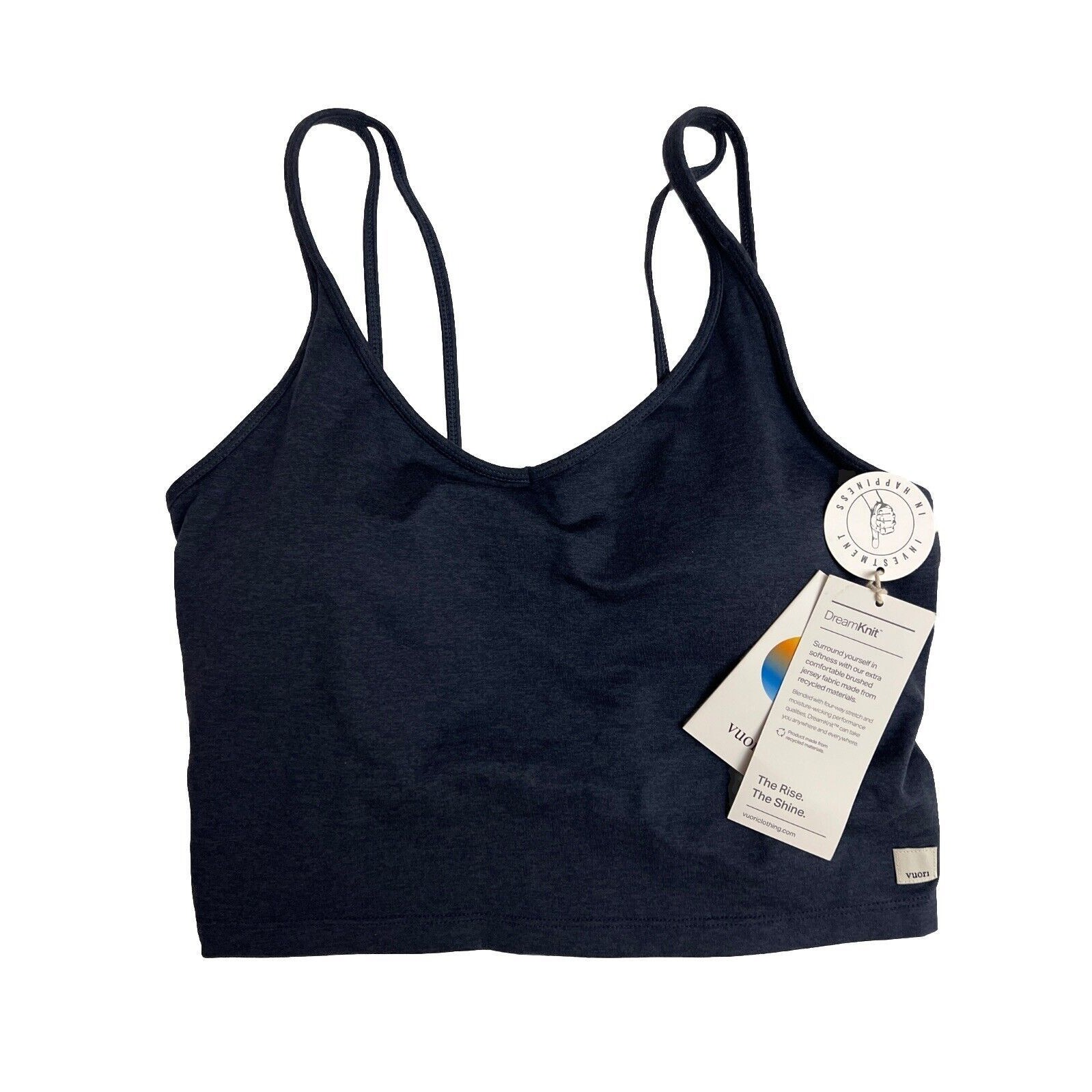 Vuori Halo Performance Crop Top Color Azure Heather Size Xl New/Tag $58